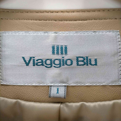 ビアッジョブルー Viaggio Blu ノーカラーレザージャケット レディース 1