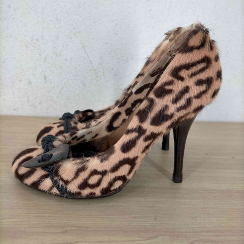 セルジオロッシ sergio rossi Pelle Telo Kid Leopardo Naturale パンプス ハイヒール ピンヒール ラウンドトゥ ハラコ レディース JPN:21