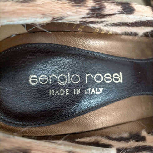 セルジオロッシ sergio rossi Pelle Telo Kid Leopardo Naturale パンプス ハイヒール ピンヒール ラウンドトゥ ハラコ レディース JPN:21