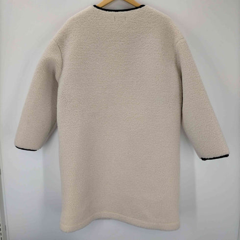 TRUBE ノーカラーパイピングボアコート レディース