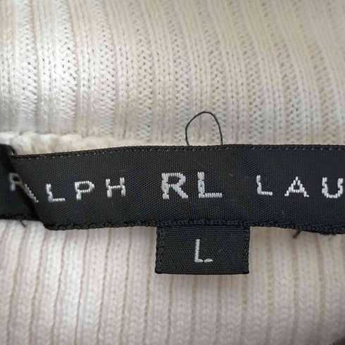 ラルフローレン RALPH LAUREN コットン リブニットアンサンブル ノースリーブタートル&カーディガン レディース import:L