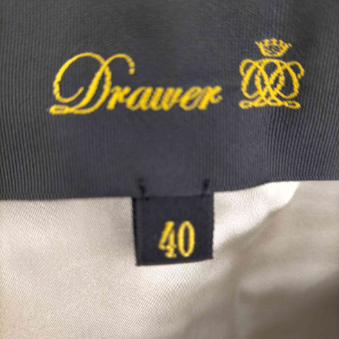 ドゥロワー Drawer タイトスカート シルク混 フリンジボーダー 膝丈 レディース 40