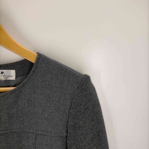 クレージュ courreges キーネック ウール切替ワンピース レディース JPN:L