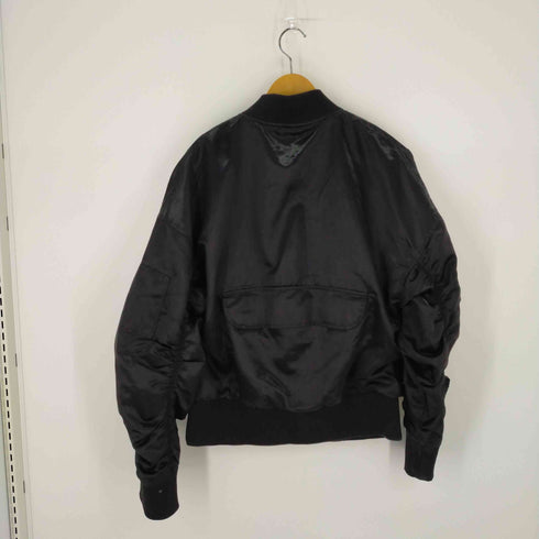 アザー other ギャザースリーブMA-1 裏地ネル ダブルジップ ボンバージャケット メンズ import:L