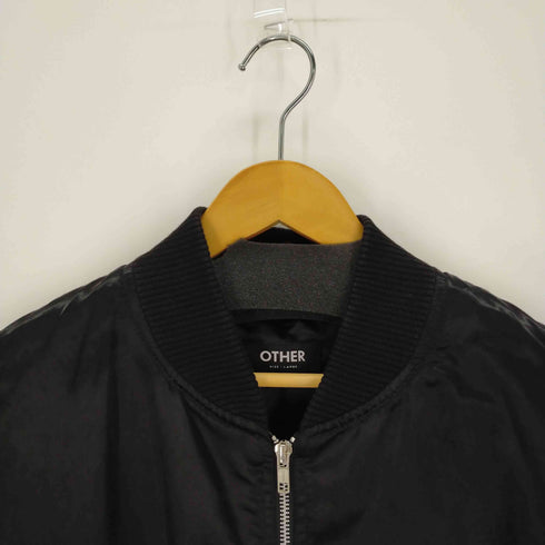 アザー other ギャザースリーブMA-1 裏地ネル ダブルジップ ボンバージャケット メンズ import:L