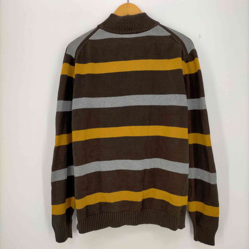 ダナキャランニューヨーク DKNY マルチカラー ボーダーハーフジップニット メンズ import:XL
