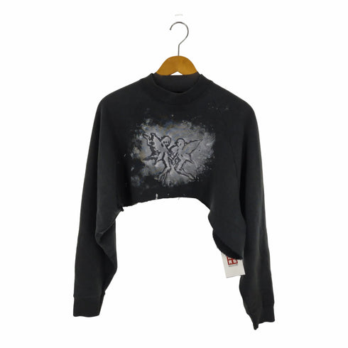 フルーツオブザルーム FRUIT OF THE LOOM 90S クロップドペンキデザインスウェット エンジェル 加工 レディース JPN:XL
