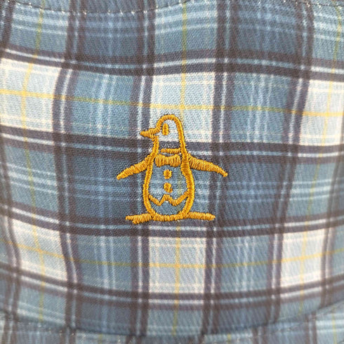 マンシングウェア Munsingwear フロントロゴ刺繍 チェックバケットハット メンズ