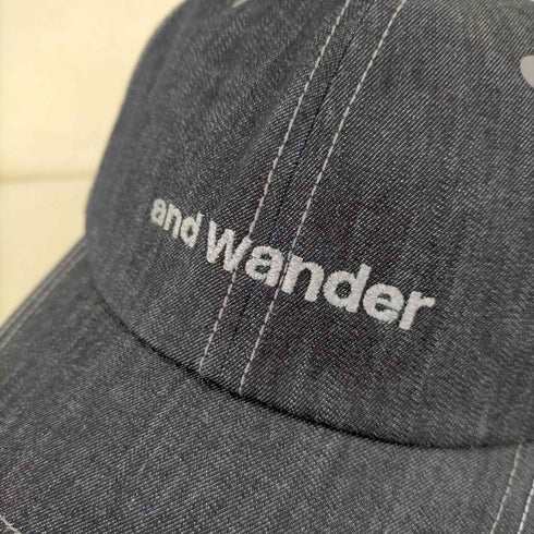 アンドワンダー and wander リフレクターベンチレーション デニム 6パネルキャップ メンズ