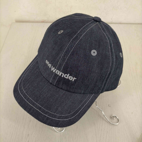 アンドワンダー and wander リフレクターベンチレーション デニム 6パネルキャップ メンズ