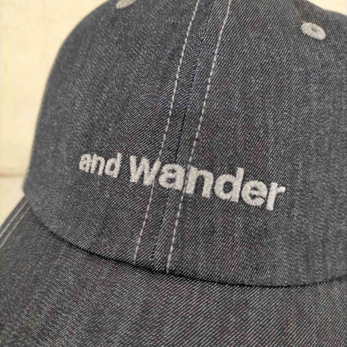 アンドワンダー and wander 128 dry denim cap メンズ