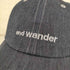 アンドワンダー and wander 128 dry denim cap メンズ