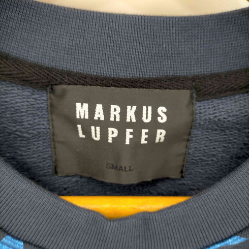 マーカスルプファー MARKUS LUPFER ワンピース 半袖 ストレート ミニ ラメスウェット 総柄 クルーネック レディース
