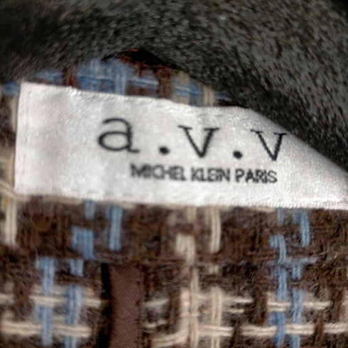 アー・ヴェ・ヴェ A.V.V 裏地ツイード ウールピーコート レディース 38