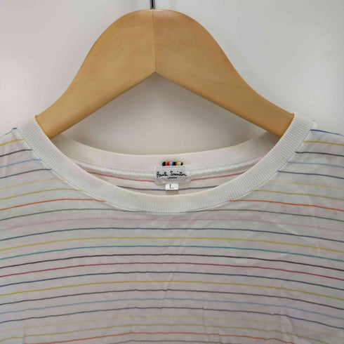 ポールスミスロンドン Paul Smith LONDON マルチカラークルーネックボーダーTシャツ メンズ JPN:L