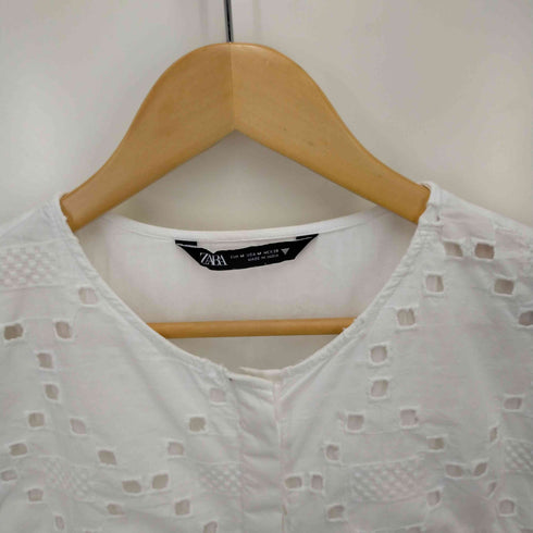 ザラ ZARA カットワーク エンブロイダリー ショート ワンピース レディース M