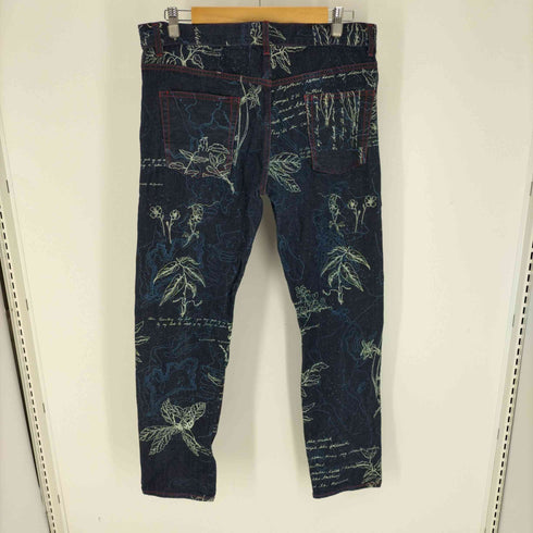 アレキサンダーマックイーン Alexander McQueen イタリア製 総柄 プリント デニムパンツ メンズ 50