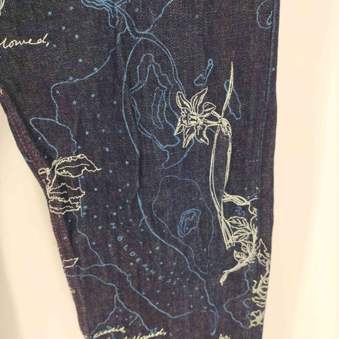 アレキサンダーマックイーン Alexander McQueen イタリア製 総柄 プリント デニムパンツ メンズ 50