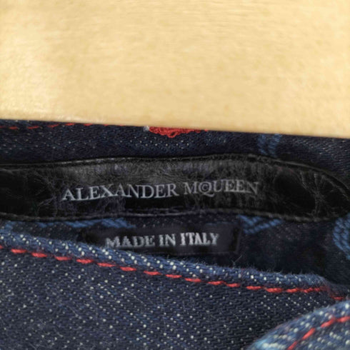 アレキサンダーマックイーン Alexander McQueen イタリア製 総柄 プリント デニムパンツ メンズ 50