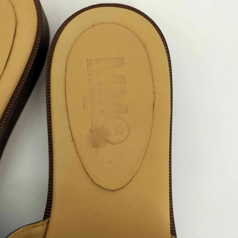 エムエムシックス メゾンマルジェラ MM6 Maison Margiela LEATHER PRINTED SLIDES レディース 37