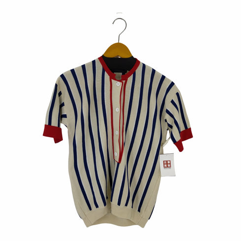 ESCMANSTUDIO ストライプヘンリーネックS/S サマーニット レディース