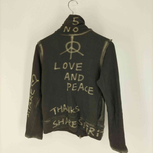 NO LOVE AND PEACE 抜染 プリント ジップアップ スウェット Y2K レディース import:M