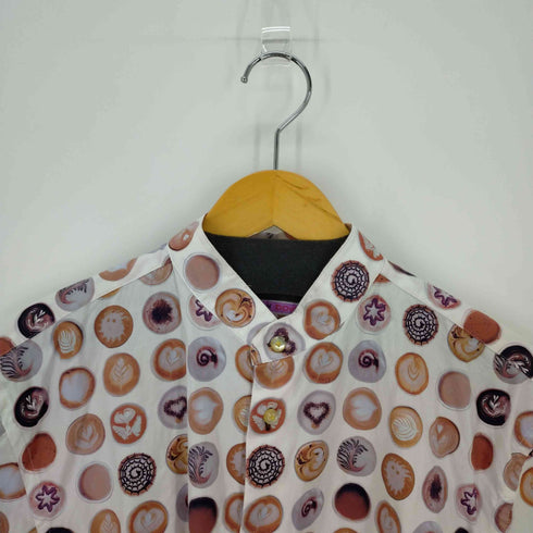 COTTON DOUX バンドカラーL/S シャツ ラテアート メンズ 40 3/4