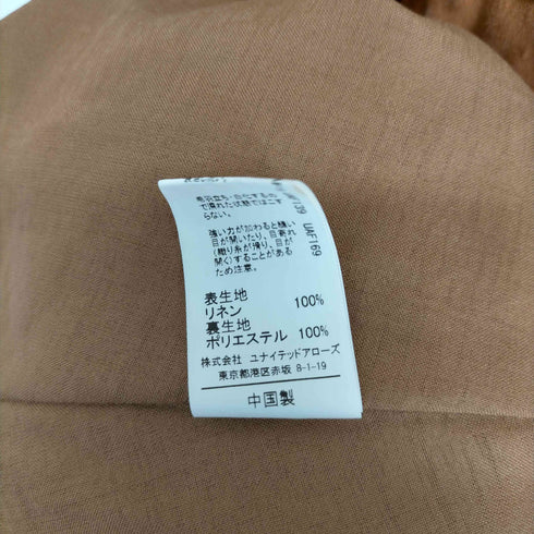 ユナイテッドアローズ UNITED ARROWS コルトレイクリネン バックボタン ワンピース レディース