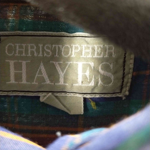 CHERISTOPHER HAYES フラップポケットチェックL/Sシャツ コットンポリ メンズ import:L