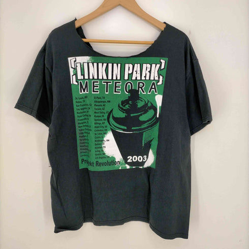 00s ネックカットオフ METEORA メテオラ USロックバンド ツアーTシャツ メンズ