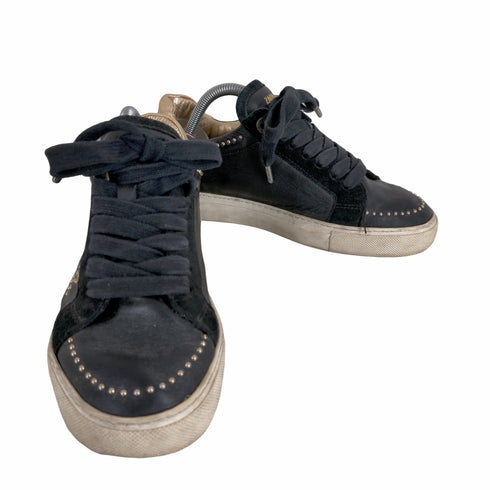 ザディグ エ ヴォルテール ZADIG&VOLTAIRE レザー スタッズ ローカットスニーカー レディース EUR:36
