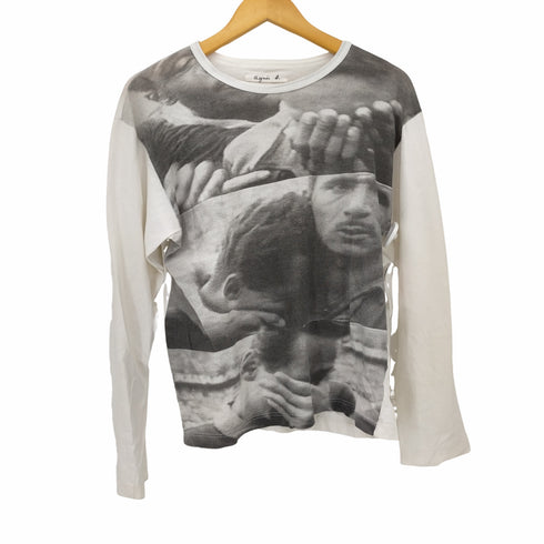アニエスベー agnes b. PARIS 90S ANGE LECCIA フォトプリント L/S カットソー レディース JPN:M