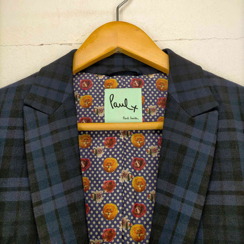 ポールスミス Paul Smith paul+ チェックテーラードジャケット 総裏地 ウール レディース JPN:38