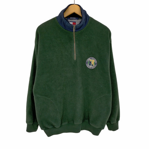トミーヒルフィガー TOMMY HILFIGER 90s 背面刺繍 ハーフジップフリース メンズ import:M