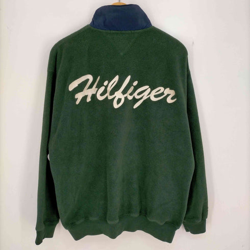 トミーヒルフィガー TOMMY HILFIGER 90s 背面刺繍 ハーフジップフリース メンズ import:M