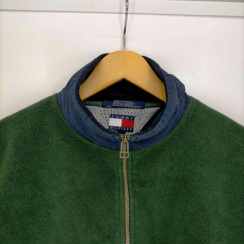 トミーヒルフィガー TOMMY HILFIGER 90s 背面刺繍 ハーフジップフリース メンズ import:M