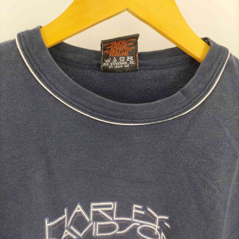 ハーレーダヴィットソン HARLEY DAVIDSON 90S USA製 ロゴ プリント スウェット レディース import:L