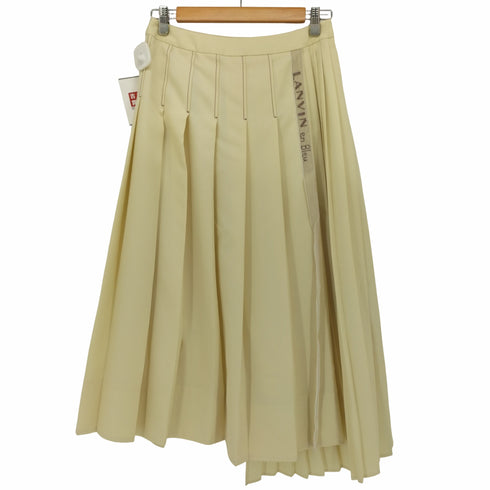 ランバンオンブルー LANVIN en Bleu 22AW ロゴ テープ ミックス プリーツ スカート レディース JPN:38