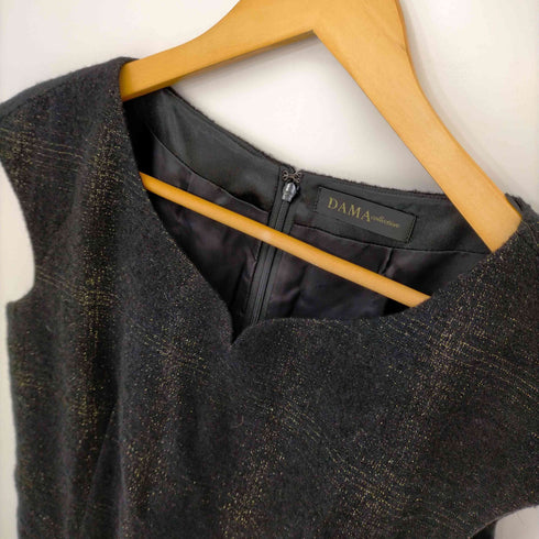 ダーマコレクション DAMA collection ノースリーブ ウール ワンピース ロング ラメ レディース 9AR