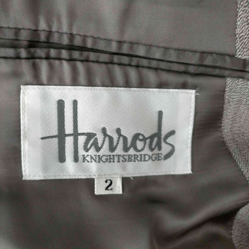 ハロッズ HARRODS スーツ セットアップ 上下 テーラードジャケット 2B 総裏地 テーパードパンツ センタープレス タック ジッパーフライ ウール メンズ 2