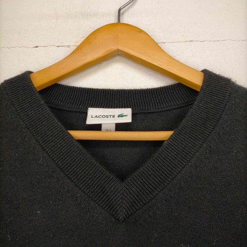 ラコステ LACOSTE マシンウォッシャブル ウール×クールマックスVネックセーター 長袖 ロゴ レディース JPN:XS