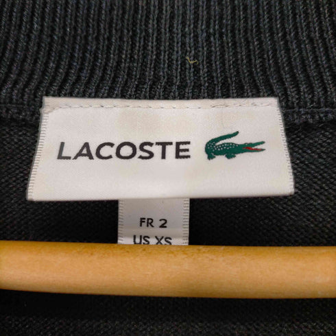 ラコステ LACOSTE マシンウォッシャブル ウール×クールマックスVネックセーター 長袖 ロゴ レディース JPN:XS
