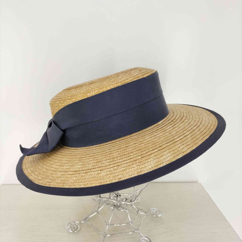 ローラアシュレイ LAURA ASHLEY リボン ストローハット 麦わら帽子 レディース