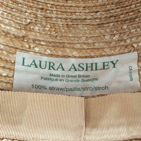 ローラアシュレイ LAURA ASHLEY リボン ストローハット 麦わら帽子 レディース