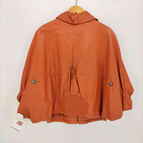 J collection アルパカレザー ジップアップ ドルマン ジャケット レディース