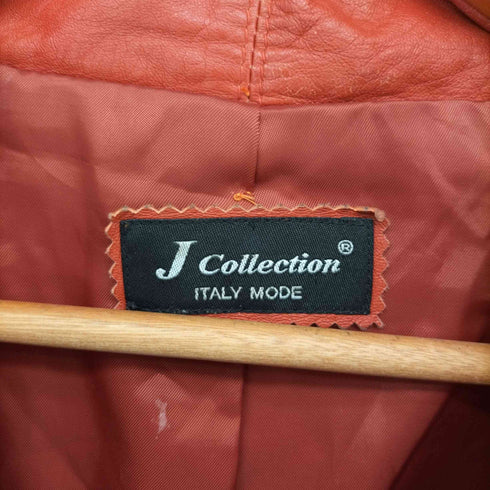 J collection アルパカレザー ジップアップ ドルマン ジャケット レディース
