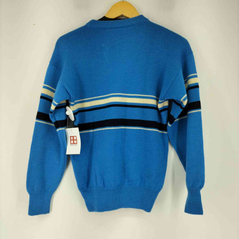 フィラ FILA 70-80S ITALY製 ロゴ刺繍 ボーダーニット メンズ I 44