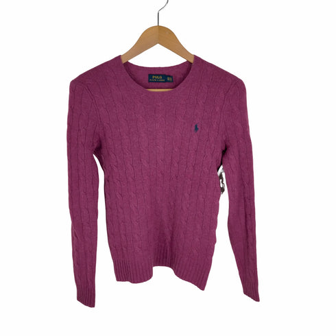 ポロラルフローレン POLO RALPH LAUREN ポニー刺繍ロゴ ケーブル編みニット レディース import:XS