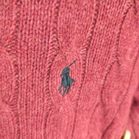 ポロラルフローレン POLO RALPH LAUREN ポニー刺繍ロゴ ケーブル編みニット レディース import:XS