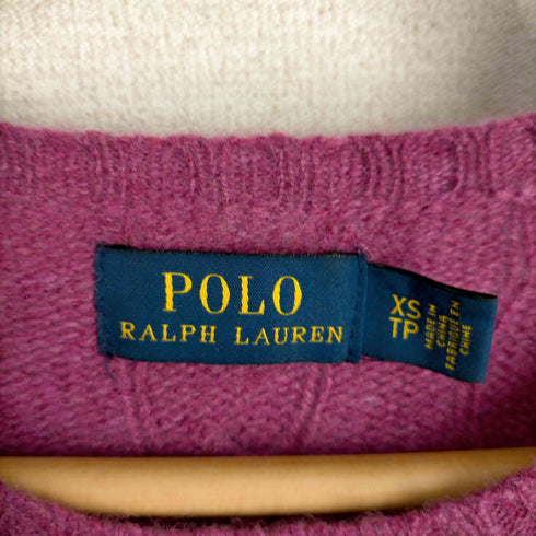 ポロラルフローレン POLO RALPH LAUREN ポニー刺繍ロゴ ケーブル編みニット レディース import:XS